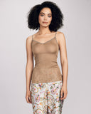 Aromatique Bronze Rib Silk Accordion Camisole