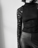 Aromatique Ribbed Cotton & Lace Long Sleeved Top