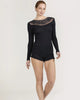 Glamorous navy blue Fiorenza long sleeved top from Boglietti is crafted from a ribbed wool/silk blend