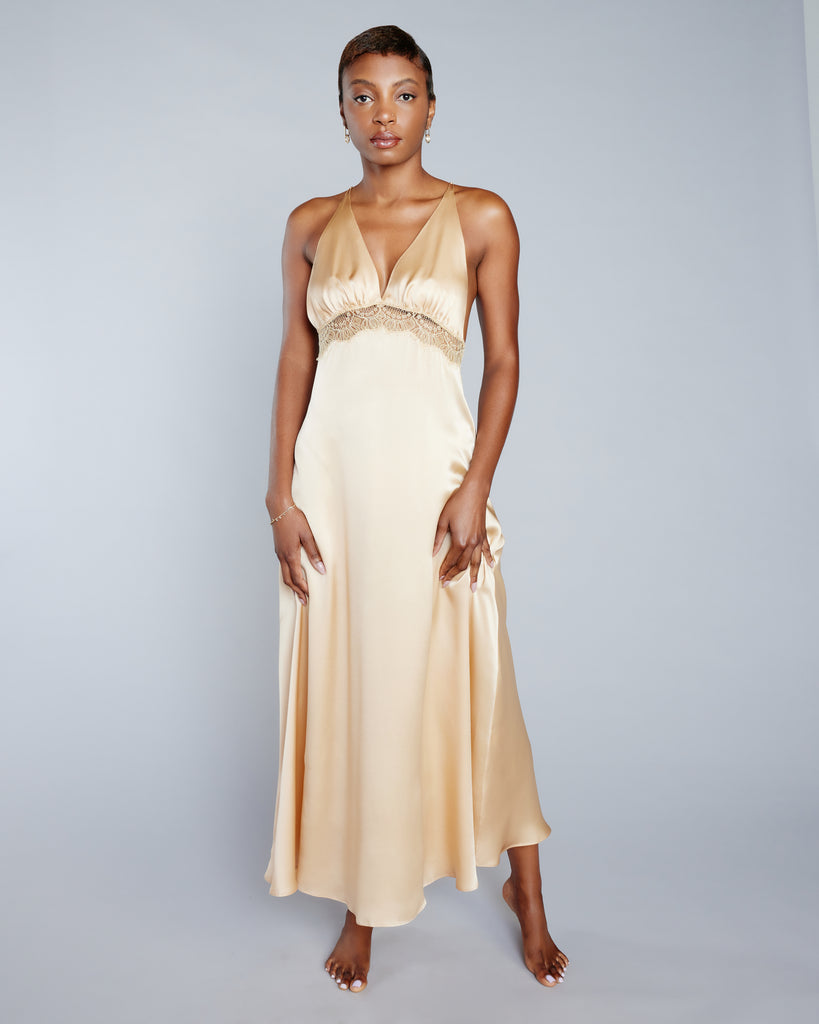 Layalina Alexandria Gold Silk Gown