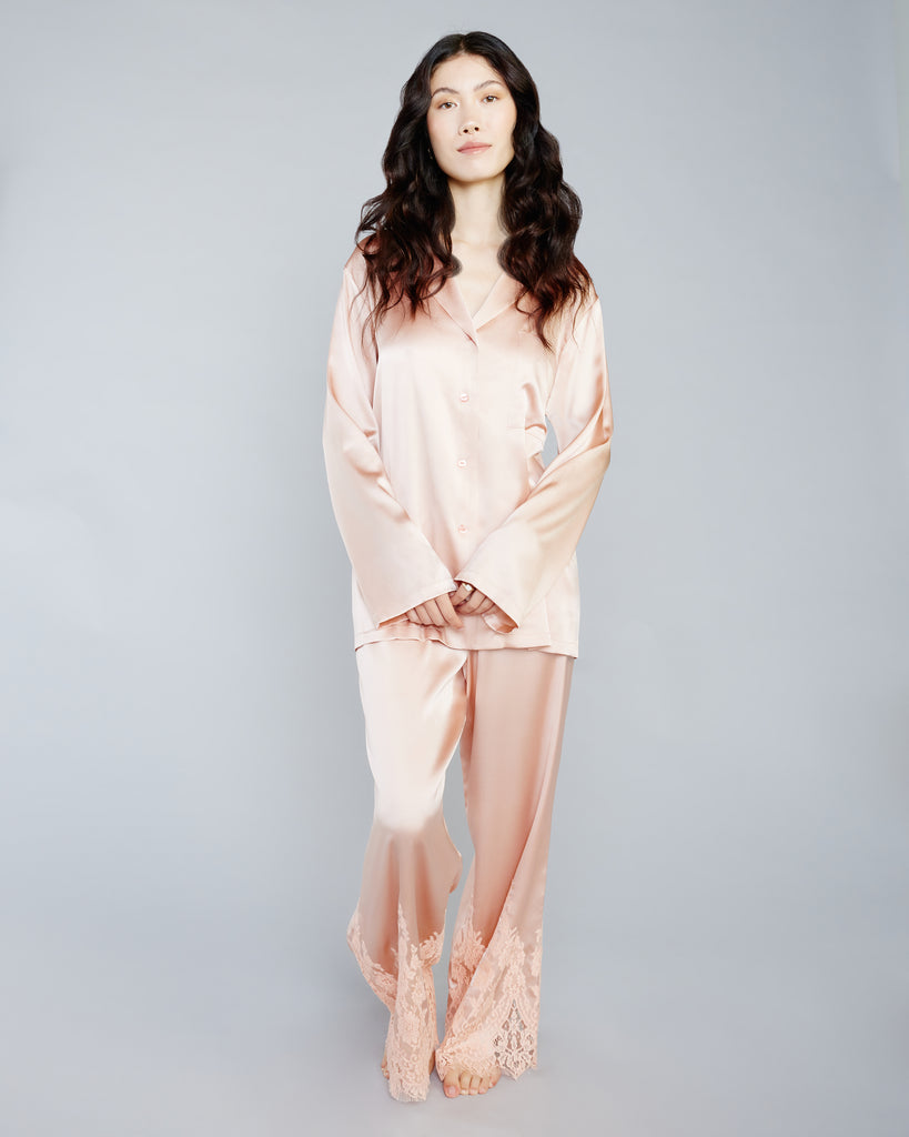 Layalina Nana Pink Silk Pajama Set