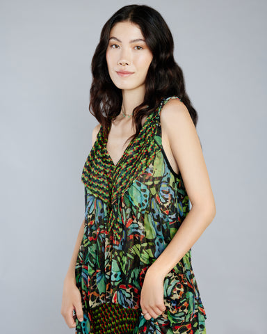 Malachite Butterfly Empire Dress