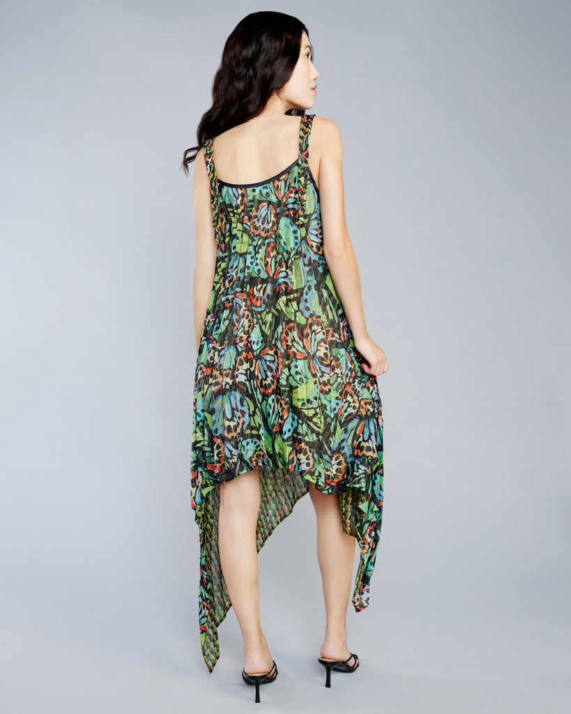 Malachite Butterfly Reversible Hi-Low Dress