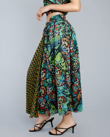 Malachite Butterfly Reversible Hi-Low Dress