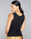 Dana Pisarra’s Parigi cotton camisole has a scoop neckline and wide, bra friendly straps make for easy wear