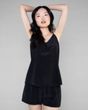 Christine Vancouver Luxe Black Silk Crepe Camisole Set