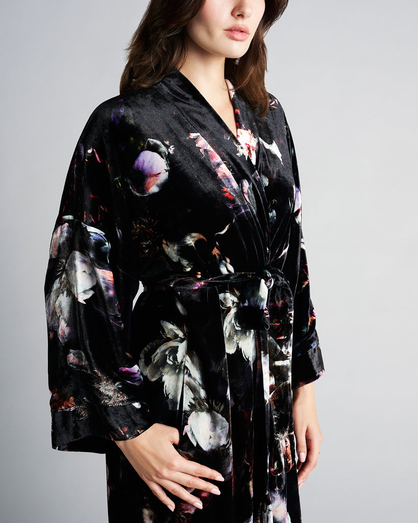 Christine Vancouver's Moonlight robe is long sleeved with an additional black silk lining and velvet-lined pockets