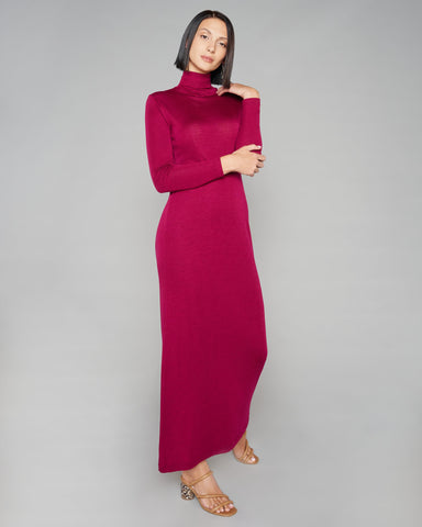 Burgundy Schiap Silk Dress