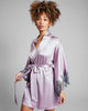 The Emma Harris Rochelle Robe has a shawl collar, matching silk belt for fit