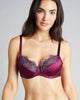 Emma Harris Rochelle shaped underwired bra has silk lined cups with lace trim, adjustable straps, and an embellished multi-hook band