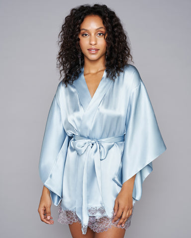 Elsa Teal Silk Pajama Set