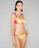 Freolic London Fuchsia and Lemon silk and guipure lace lingerie set