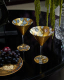 Scott Potter Mixed Diamonds Gilded Martini Glasses