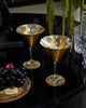 Scott Potter Mixed Diamonds Gilded Martini Glasses