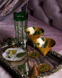 Scott Potter Green Grasshoppers Gilded Martini Glasses