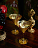 Scott Potter Mixed Butterfly Gilded Martini Glasses