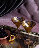 Scott Potter Purple Paisleys Gilded Martini Glasses