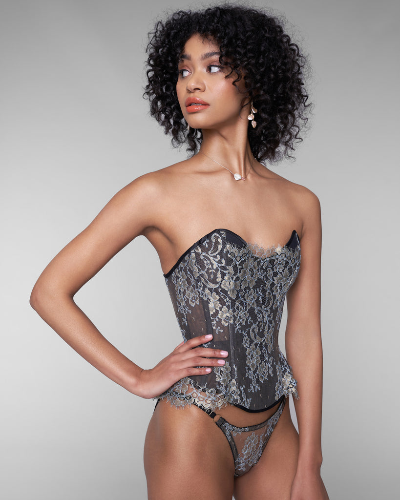 Drew Corset Top in Black  By Agent Provocateur patest