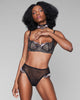Underwired demi-cup bra from Karolina Laskowska is lined in a supportive beige tulle and finished with Karolina’s signature ultra-adjustable black back and shoulder straps for flexible fit