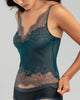 Merle Noir Teal Silk Chiffon Camisiole