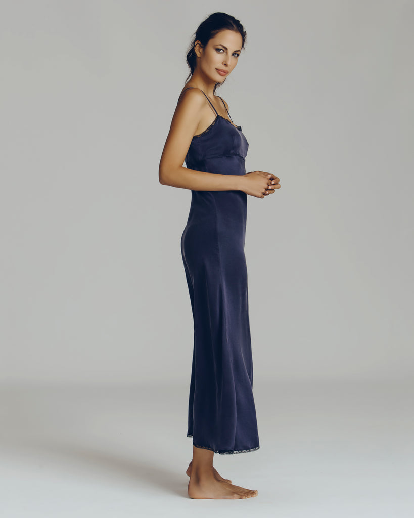 10+ Long Silk Blue Dress