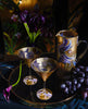 Scott Potter Purple and Lavender Paisley Gilded Martini Glass Set
