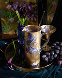 Scott Potter Purple and Lavender Paisley Gilded Martini Pitcher