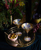 Scott Potter Purple and White Paisley Gilded Martini Glasses