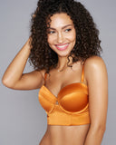 Longline Petra bra from Studio Pia has shaped underwired silk-lined cups, adjustable padded band and shoulder straps