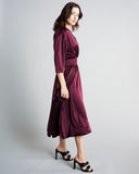 Burgundy Schiap Silk Dress